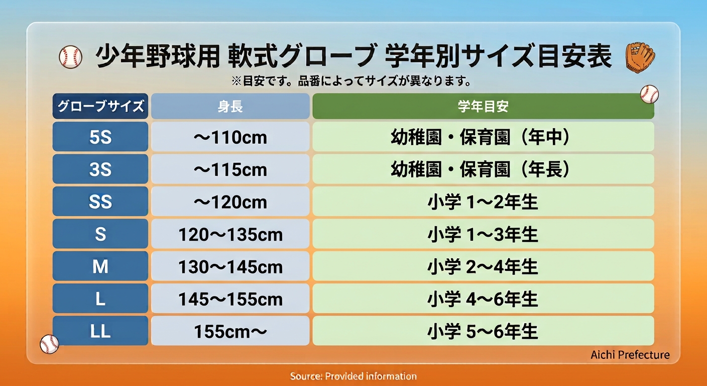 グローブサイズ表